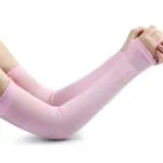 Auto Hub High Performance Arm Sleeves for Athletic Arm Sleeves Perfect for Cricket, Bike Riding, Cycling Lymphedema, Basketball, Baseball, Running & Outdoor Activities-Pink