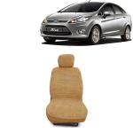 Kingsway Towel Fabric Car Seat Covers for Ford Fiesta, 2011 - 2021 Model, Material: 100% Cotton, Color : Beige, Complete Set of All Seats (Car Specific Front + Rear Seat Covers)