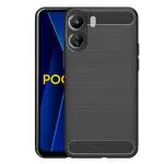 Knotyy Poco C65 Back Cover | Hybrid Shock Proof Case Cover| Matte Soft Silicon Flexible | Back Cover for Poco C65 (Black)