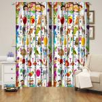 Riftree Polyester Study Design Digital Print Curtain for Kids Room & Living Room Pack of 2 Pieces (A to Z, 4 X 5 FEET)