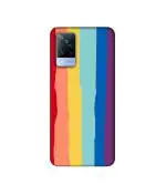 Casotec Rainbow Design 3D Printed Hard Mobile Back Case Cover for Vivo V21 5G