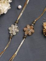 Tamirha Handcrafted Zardosi Work Antique Rakhi Pack of Two
