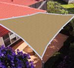 GREEN DECOR - HDPE Fabric Cotton Webbing Sun Shade Sails 85-90% Protection from Sun & UV Rays Ideal for Car Parking, Outdoor Garden, Balcony, Patio (Beige Color, 10 X 5 Feet) Pack of 1 Piece