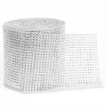 Craftlove Silver DiCraftloveond Rhinestone Mesh Ribbon Bling Wrap 30 Feet Bulk Diy