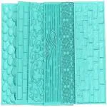 Jubilant 6 Pack Fondant Impression Mat Fondant Mold Set, Embossed Tree Bark/Brick Wall/Flower