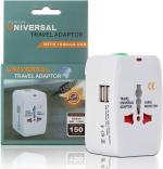 VARNIRAJ IMPORT & EXPORT Universal All In One Worldwide Adapter Power Converters with Dual USB Worldwide Adaptor (White)