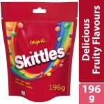 Mars Skittles Original Candy Pack 5 Fruity Flavours (Lemon, Apple, Grape, Strawberry and Orange) 196g