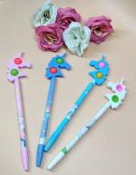 Homeoculture Cute Multicolour Unicorn Pop Up Poppet Gel Pen for Kids Students Birthday Gift Cute Trendy Attractive Poppet Pens Popper Sensory Fidget Toy Silicon Set of 2