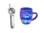 URBAN BUY Stainless Steel Lemon Squeezers With LED Lighting Glass Mug/Cup and Multicolour, (Pack of 2)