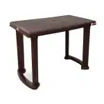 AVRO FURNITURE Delta Dining Table with Wooden Texture on Top in Brown Color