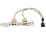 AdzMozi shivay Cable2 Port USB 2.0 Motherboard Rear Panel Expansion Bracket to IDC 9 Pin Motherboard USB Cable Host Adapter