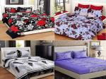 GALLERY HOME Design-24 Cotton Bedsheet With A Pair Of Pillow Cover - 90X90 Inch (Set Of 4)