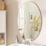SDG Frameless Oval Wall Mount Mirror (18 x 24Inch, Silver)
