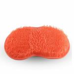 PRIME PICK Shower Foot & Back Scrubber, Wall Mounted Massage Pad, Silicone Bath Massage Cushion Brush with Suction Cups for Body Scrubber Improve Foot Circulation & Soothes Tired Feet (Pack of 2, Orange)