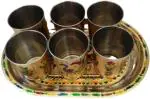 Honiluk Steel Glass Tray Reg Jug Glass Tray Set