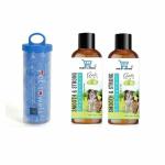 The DDS Store Suede Material Bath Towel Ultra-Absorbent Dog Towels With Dog Grooming 2 Pieces Shampoo Products for Smelly Dogs with Fragrance-( Towel + Amla 200ml )