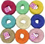 Simi Enterprise Multicolor Jute Exclusive Twine Ball Threads String Rope 3 Ply 225 M For Creative Decoration, 25 G (Pack Of 9)