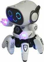 Toyshine Bot Robot Pioneer with Colorful Lights and Music - White Color