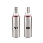 Nirlon Stainless Steel Slim Oil Bottle 1000 ml (Pack of 2)