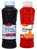 Natraj The Right Choice Sharbat-e-faulad and Orange Sharbat - (750 X 2= 1500ml) (Pack of 2)