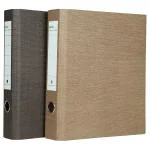 Comma Abaca 2D Ring Binder File| A4 Size| 40mm (1.5inch) D Ring| Pack of 2| Chocolate + Walnut
