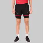 Vector X Men Black 85 Percent Polyester, 15 Percent Spandex Training Shorts With Inner Tighty (M)