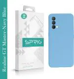 Sprig Liquid Silicone Navy Blue Back Cover For Realme Gt Master Edition