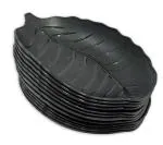 Inpro Stylish Plastic Plates in 12 Black for Serving Snacks /Light Weight Plates / Pasta plate / Serving plate- Plastic Snacks plates-half plates-small plate- plastic kitchen crockery or parties Set of 12 Black Snacks Plastic Plates (Set Of 12 Plates).