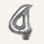 SPECIALYOU.IN Four number Silver Foil Balloons, Reusable Balloons For Birthday Decoration of Friend, Boys & Girl, 4no. foil balloon for Birthday decoration items.