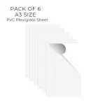 unixaa Pack Of 6 (A3) Plexiglass/PETG/Plastic Transparent Acrylic Sheet With Double Sided Protective Films for Picture Frames, Crafting Projects, Cricut Cutting and Etc