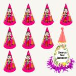 Specialyou.in 10Pcs Happy Birthday Cap for Girls & boys Chota Bheem Birthday Caps for Birthday for Kids/Pink Happy Birthday Caps for girls, Birthday Hats [1 Big & 9 Small Caps]
