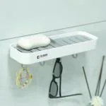 Kuber Industries Multicolor,Red,White Plastic Soap Dish With Hooks