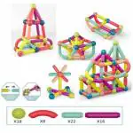 Aimerly Magnetic Sticks Building Blocks Educational Toys for Kids Age 3+ Years (64 Pcs) (Multicolor)