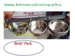 Birds' Park Rotating Birds Seed metal feeders with 3 Stainless Steel Bowls (5 inch Cups) 591ml