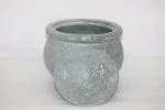 Traditional Curd Setter/Dahi Mitti Handi/Storage Container With Lid (500 Ml - 600 Ml) - Stoneware, Grey
