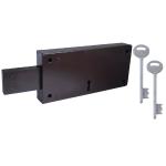 Foora Side Shutter Lock with 2 Long Keys, 3 Turn Throw, Steel 5 Pieces Laminated Latch, Both Side Operated (Dark Brown, 7.2 inch) (Left)