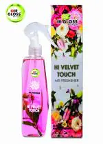 Air Gloss Room Air Freshener HI Velvet Touch Spray | Works as Room, Office, Car and Bathroom Freshener with Long-Lasting Fragrance (Pack of 1) 250 ml