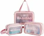 Homeleven 3 PCS Clear Toiletry Bag Waterproof Travel Bag Large Capacity Portable Makeup Bags Women/Men for Toiletries Skincare Products or daily necessities