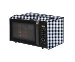 The Furnishing Tree Microwave Oven Cover for LG 21 L Convection MC2146BP Gingham Pattern Black & White