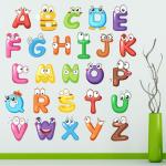 StickMe Multicolor Vinyl Cute Alphabets Baby Kinder Garden Wall Sticker