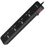 Artis AR-4SS-CB 4 Universal Sockets with Single Switch Surge Protector & Child Safe Shutter Protection Black