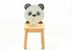 Modern Kraftz Rubber Wood Panda Themed Kids Chair For Playroom And Kindergarten
