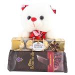 SurpriseForU Chocolate Gift Hamper With Beautiful Muffler Teddy Bear | Chocolate Gift | Chocolate Basket Hamper | 557