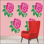Decowall Multicolor Polyethylene Pink Rose Stencil For Wall Decor, 16 X 24 Inch
