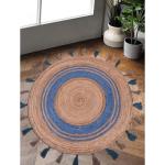 IAAR Braided Hemp Hand Woven Round With Fringes Jute Rug Round Yoga Mat Round Turkish Bohemian Living Room Vintage Round Jute Carpet Gifts Rugs