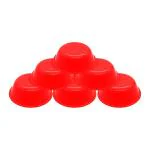 Jaycee Microwave Safe And BPA Free Red Round Virgin Plastic Multipurpose Bowl - 300 Ml (Pack Of 6)