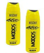 MOODS Mischif Deo 150ml Deodorant Body Spray For Men Pack of 2 (yellow)