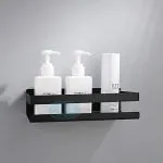 Gosai Premium Black Coated Metal Wall Mount Bathroom Shelf Kitchen Shelf Home Wall Decor Shelf Bathroom Accessories Shelves (18