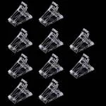 PRO ROOP 10pcs Transparent Nail Tip Clips, Poly Quick Building Nail Gel Clamps Acrylic Nail Extension UV LED Builder for DIY Manicure Poly Extension Gel Nails