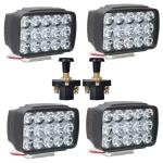 Eshopglee Bike LED Fog Light 15 LED 4 Fog Lights with 2 Push Button